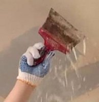 как очистить потолок от побелки